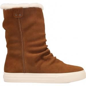 NEW TAOS women's cozy chic water-resistant suede boots in chestnut